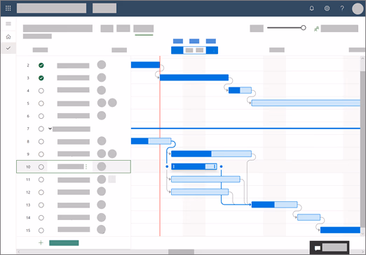 Aabruma: Voorbeeld PM-tooling (Gantt-chart)